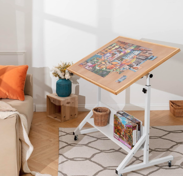 Tektalk Jigsaw Puzzle Table - Table with puzzle displayed in craft room